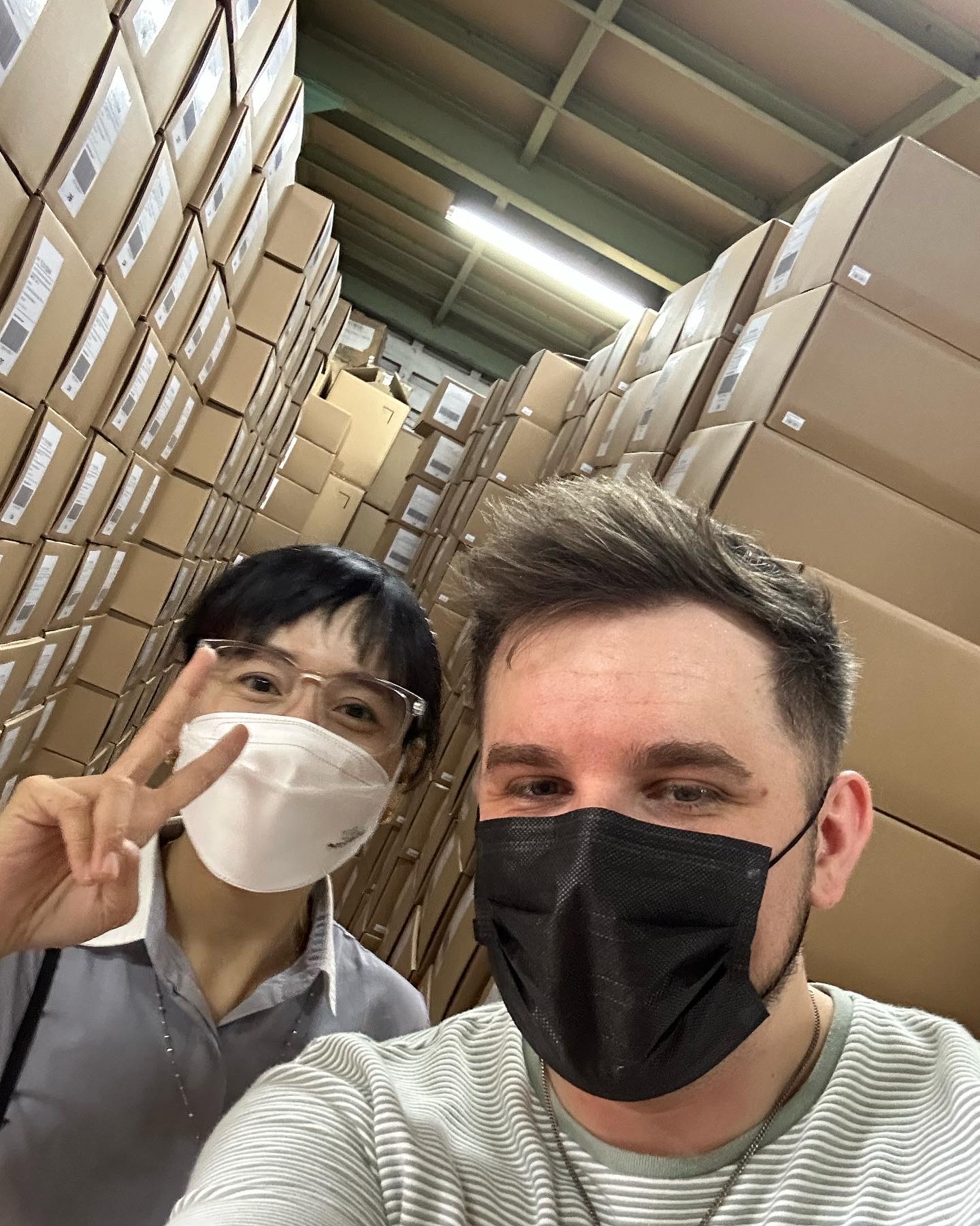 Visiting the factory warehouse