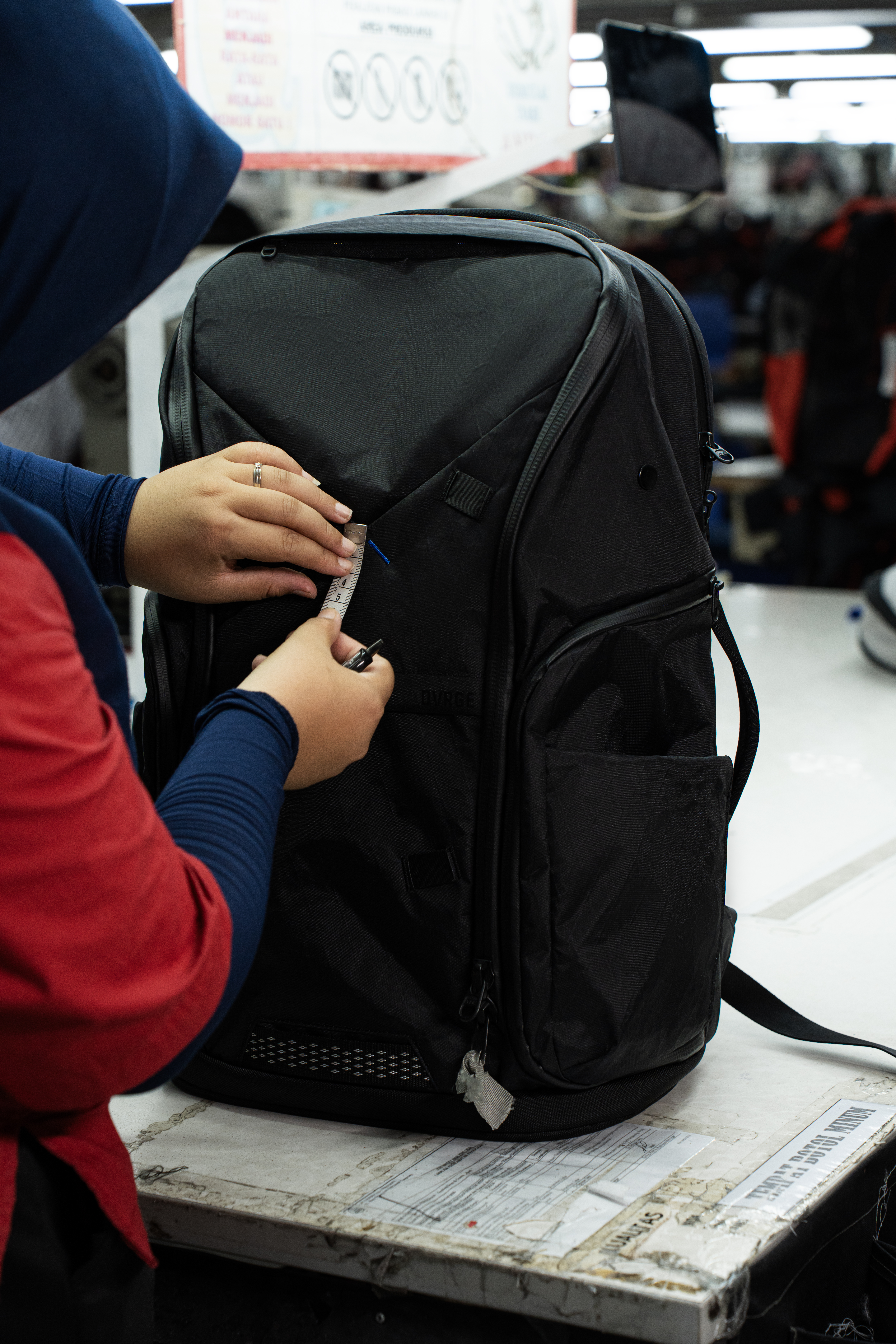 QC inspection, measuring critical dimensions against spec