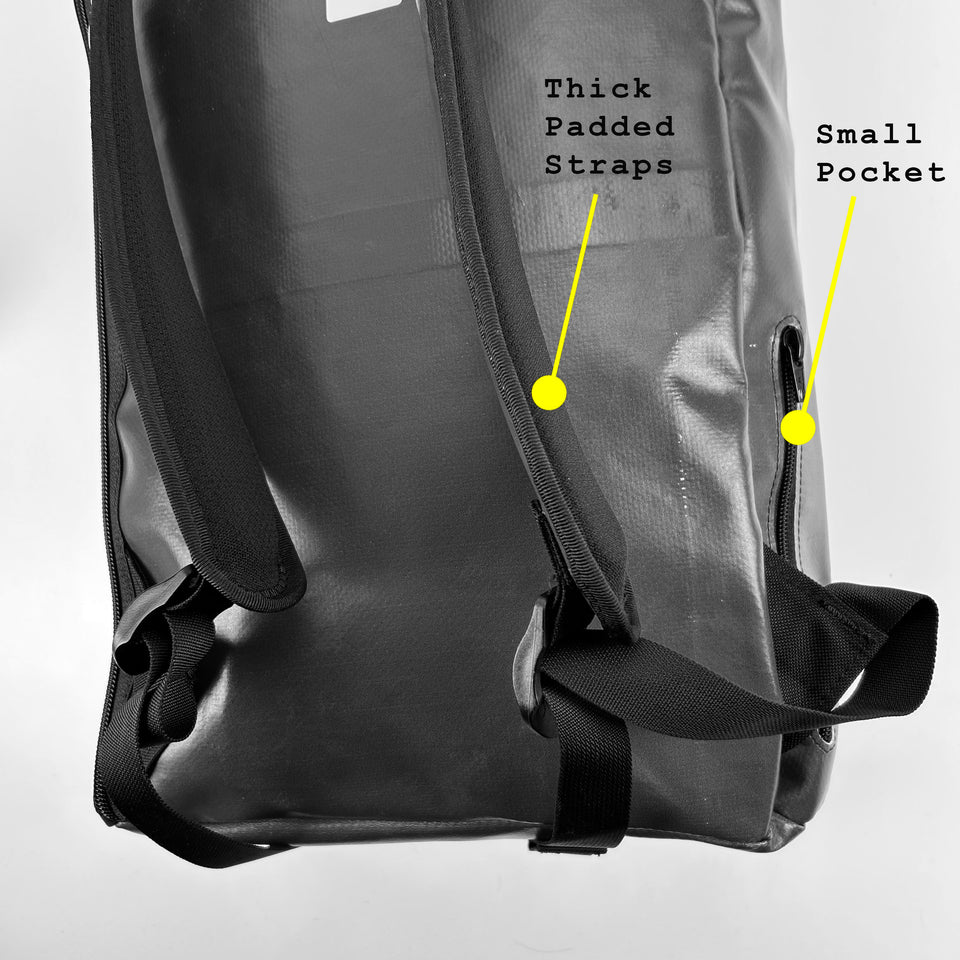 M-24 bag interior detail showing thick padded straps and small pocket