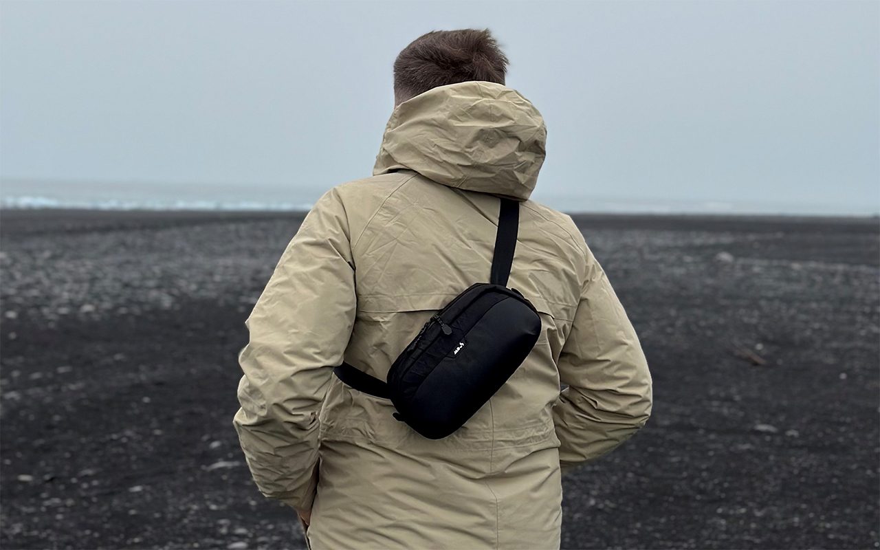 Mous Tech Pouch lifestyle shot in Iceland landscape
